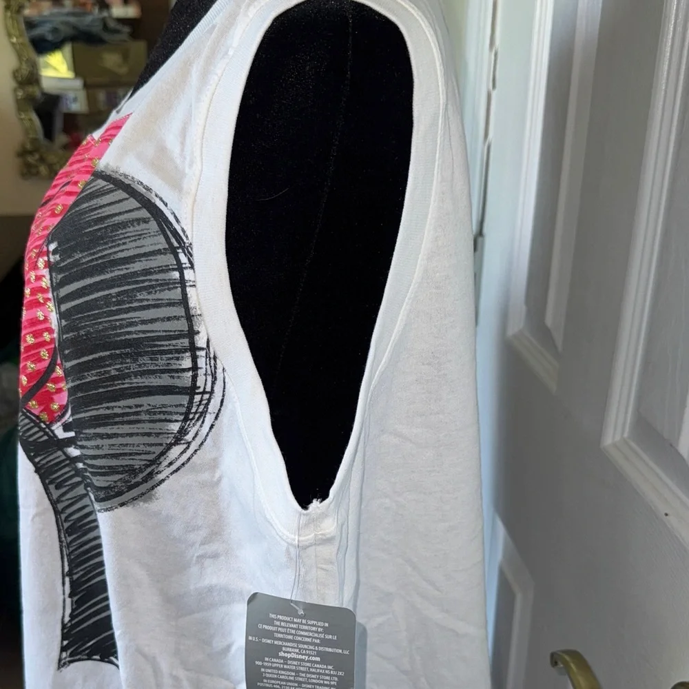 Disney White and Pink Minnie Mouse Muscle Tee - Picture 2 of 14